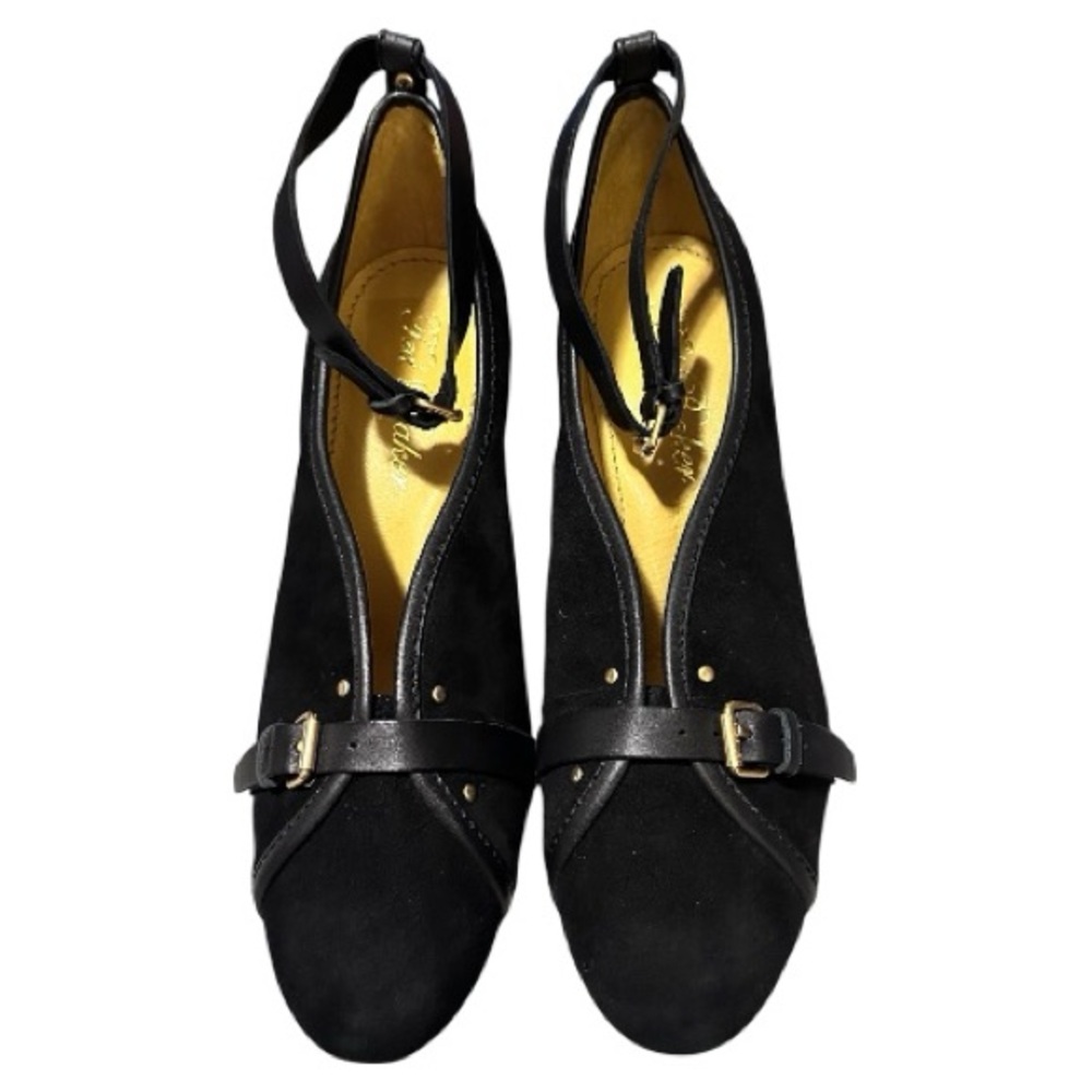 Ted Baker London Black Suede Strap Heels Size 8 Made In Paradise (limited)